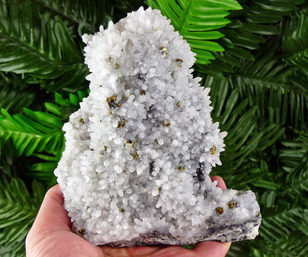 Amazing Big Milky Quartz with Chalcopyrite and Sphalerite, Raw Crystal, Natural Mineral, Healing Crystal, Mineral Specimen B3503