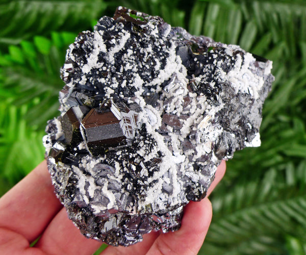 Galena with Sphalerite and Calcite, Raw Crystal, Natural Mineral, Healing Crystal, Mineral Specimen B3477