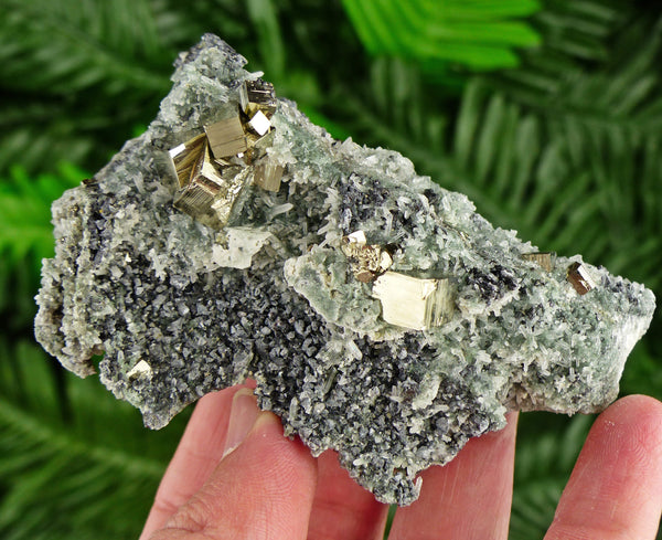 Amazing Quartz with Pyrite, Chlorite and Sphalerite, Raw Crystal, Natural Mineral, Spirituality Crystal, Mineral Specimen B3303