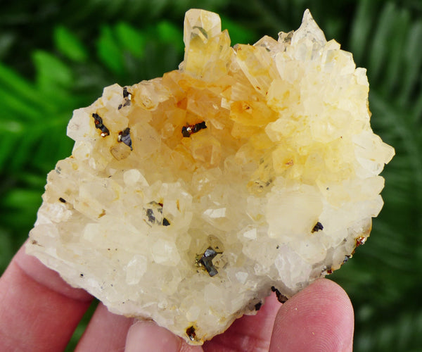 Amazing Clear Quartz with Sphalerite, Pyrite, and Iron Oxide, Raw Crystal, Natural Mineral, Healing Crystal, Mineral Specimen B3199