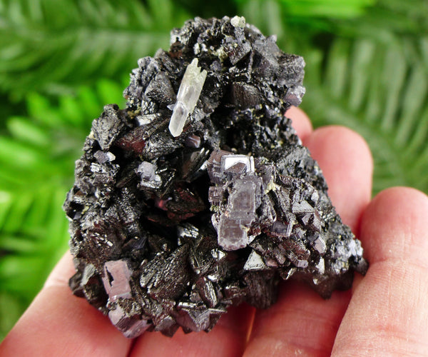 Amazing Black Sphalerite with Quartz, Raw Crystal, Natural Mineral, Healing Crystal, Spirituality Crystal, Mineral Specimen B3104