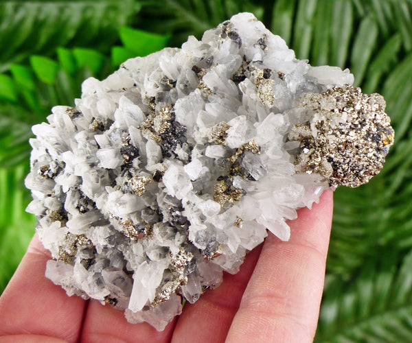 Amazing Quartz with Pyrite and Sphalerite, Raw Crystal, Natural Mineral, Healing Crystal, Mineral Specimen B3382