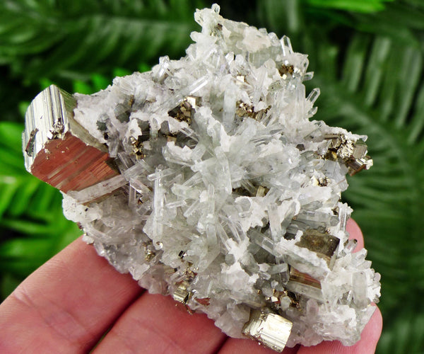 Amazing Quartz with Pyrite and Calcite, Raw Crystal, Natural Mineral, Healing Crystal, Mineral Specimen B3623