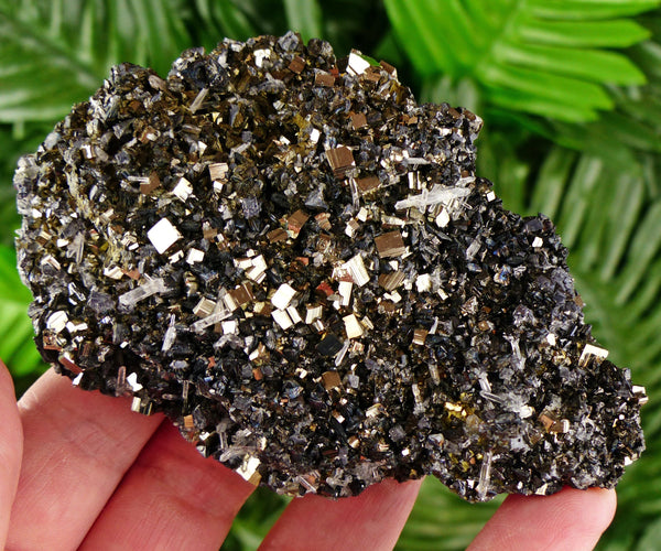 Amazing Sphalerite with Pyrite and Quartz, Raw Crystal, Natural Mineral, Healing Crystal, Mineral Specimen B3401