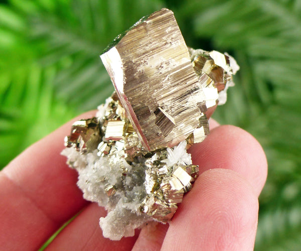 Amazing Pyrite with Quartz and Calcite, Raw Crystal, Natural Mineral, Healing Crystal, Mineral Specimen B3413