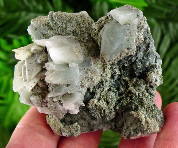 Amazing Calcite with Chlorite, Raw Crystal, Natural Mineral, Healing Crystal, Mineral Specimen B3471