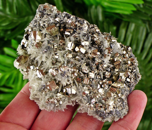 Amazing Pyrite with Quartz , Raw Crystal, Natural Mineral, Healing Crystal, Mineral Specimen B3440