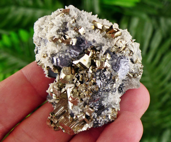 Amazing Pyrite with Quartz, Sphalerite, and Galena, Raw Crystal, Natural Mineral, Healing Crystal, Mineral Specimen B3420