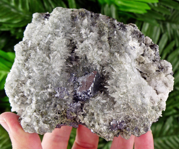 Amazing Big Quartz with Galena, Raw Crystal, Natural Mineral, Healing Crystal, Mineral Specimen B3479