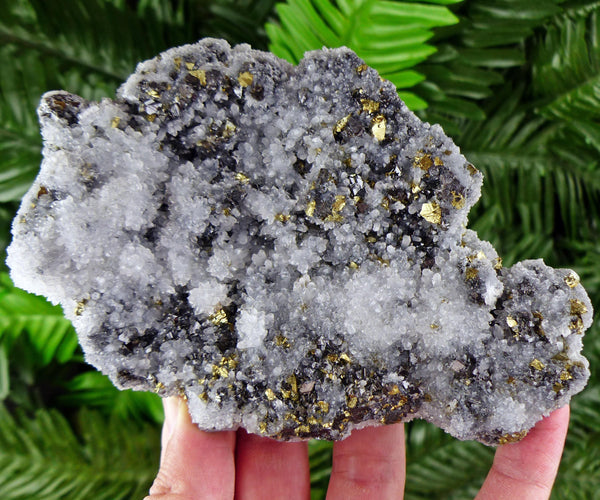 Amazing Quartz with Chalcopyrite and Sphalerite, Raw Crystal, Natural Mineral, Healing Crystal, Mineral Specimen B5312