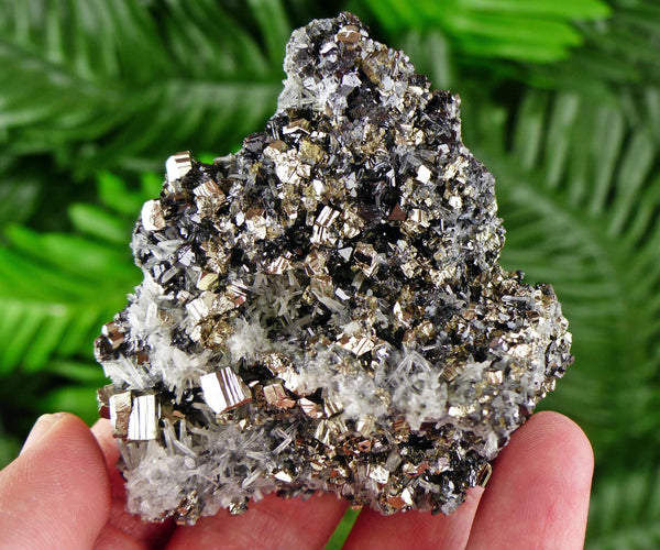 Amazing Quartz with Pyrite and Sphalerite, Raw Crystal, Natural Mineral, Healing Crystal, Mineral Specimen B3695