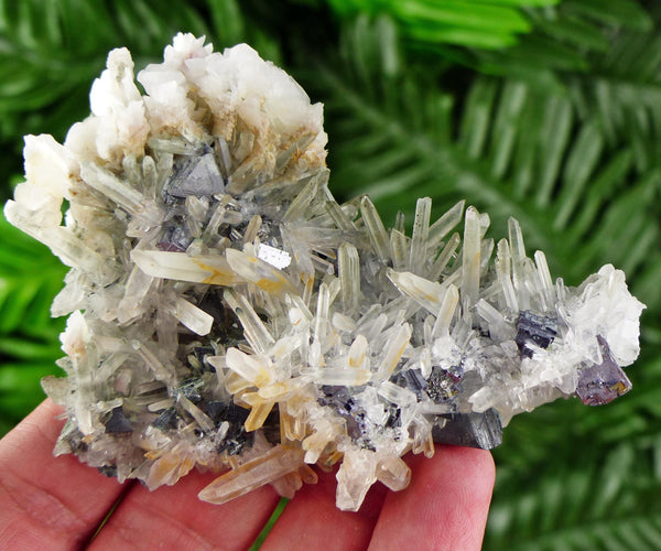 Amazing Quartz with Sphalerite, Galena, Calcite and Chlorite, Raw Crystal, Natural Mineral, Healing Crystal, Mineral Specimen B3545