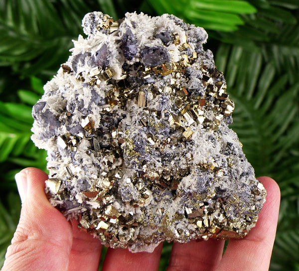 Amazing Pyrite with Quartz, Sphalerite, and Galena, Raw Crystal, Natural Mineral, Healing Crystal, Mineral Specimen B3561