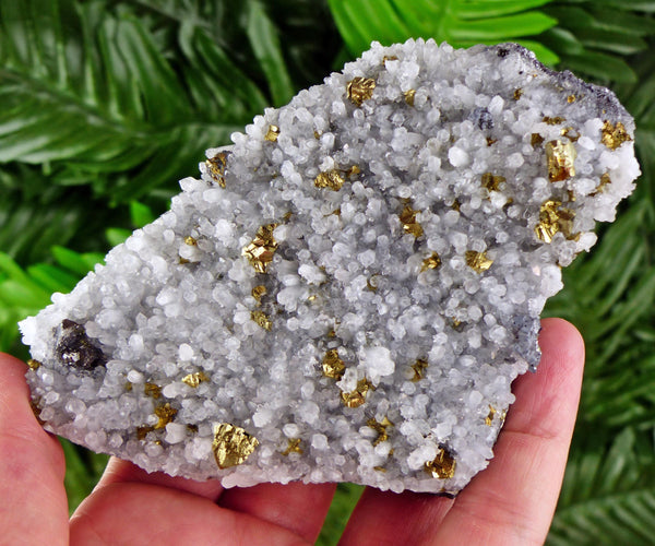 Amazing Quartz with Chalcopyrite and Sphalerite, Raw Crystal, Natural Mineral, Healing Crystal, Mineral Specimen B3535