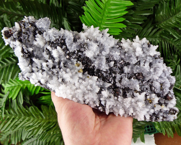 Amazing Big Milky Quartz with Sphalerite and Chalcopyrite, Raw Crystal, Natural Mineral, Healing Crystal, Mineral Specimen B3542