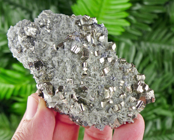 Amazing Quartz with Pyrite, Raw Crystal, Natural Mineral, Healing Crystal, Mineral Specimen B3671