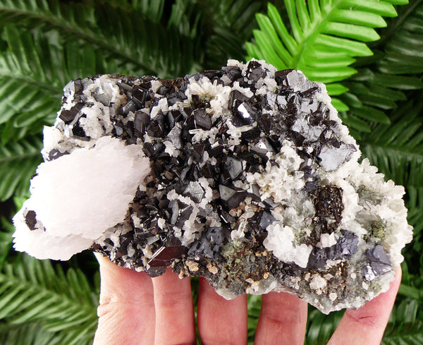 Amazing Quartz with Sphalerite and Calcite, Raw Crystal, Natural Mineral, Healing Crystal, Mineral Specimen