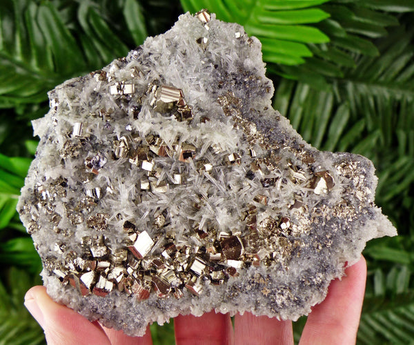 Amazing Quartz with Pyrite, Raw Crystal, Natural Mineral, Healing Crystal, Mineral Specimen B3579