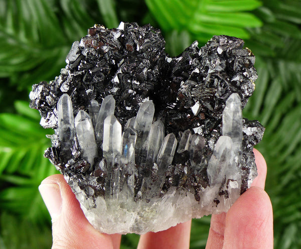 Amazing Clear Quartz with Sphalerite and Chalcopyrite, Raw Crystal, Natural Mineral, Healing Crystal, Mineral Specimen