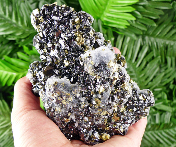 Amazing Sphalerite with Chalcopyrite and Quartz, Raw Crystal, Natural Mineral, Healing Crystal, Mineral Specimen B3795