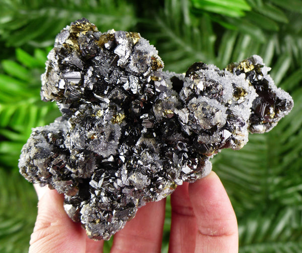 Amazing Sphalerite with Chalcopyrite and Quartz, Raw Crystal, Natural Mineral, Healing Crystal, Mineral Specimen B3817