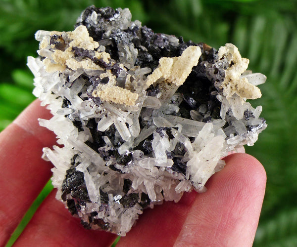 Amazing Quartz with Sphalerite and Calcite, Raw Crystal, Natural Mineral, Healing Crystal, Mineral Specimen B3696