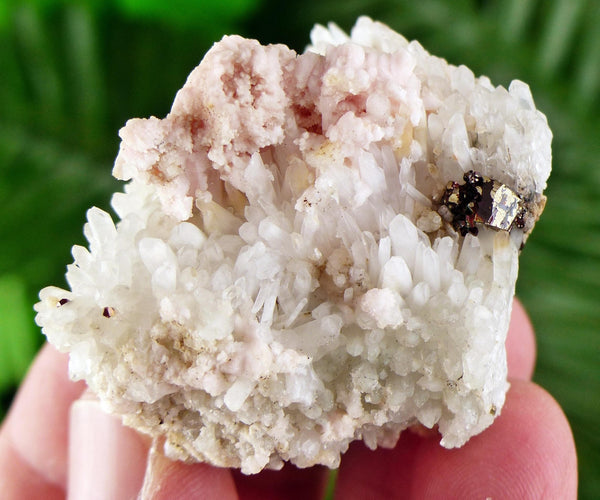 Amazing Quartz with Rhodochrosite, Raw Crystal, Natural Mineral, Healing Crystal, Mineral Specimen B3827