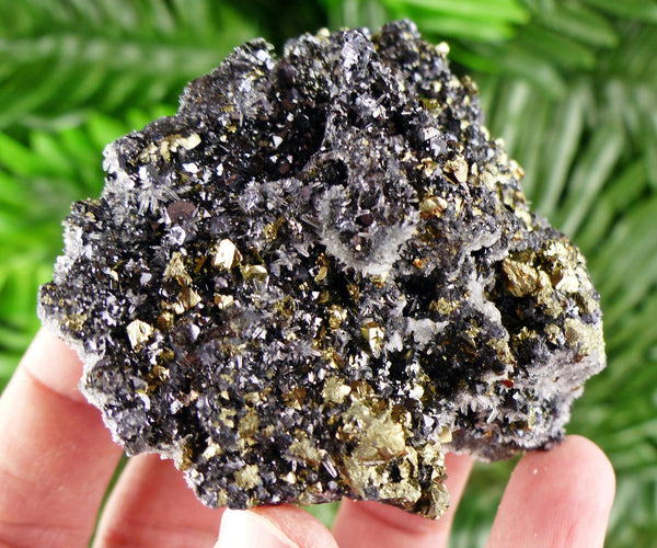 Amazing Sphalerite with Chalcopyrite and Quartz, Raw Crystal, Natural Mineral, Healing Crystal, Mineral Specimen B3832