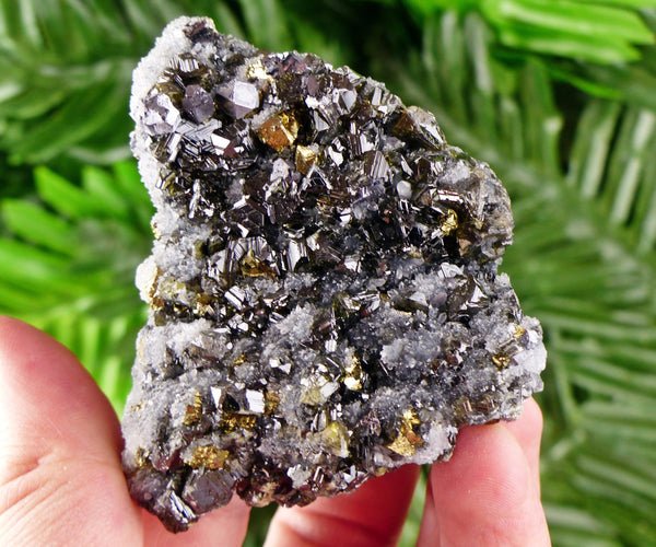 Amazing Sphalerite with Chalcopyrite and Quartz, Raw Crystal, Natural Mineral, Healing Crystal, Mineral Specimen B3838