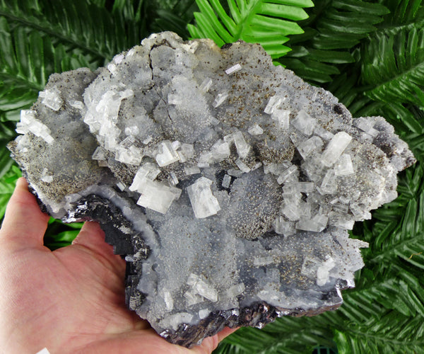 Amazing Big Baryte on Chalcedony and Pyrite, Raw Crystal, Natural Mineral, Healing Crystal, Mineral Specimen B3686