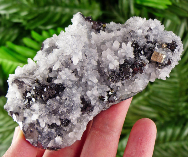 Amazing Quartz with Sphalerite and Pyrite, Raw Crystal, Natural Mineral, Healing Crystal, Mineral Specimen B3854