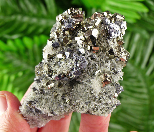 Amazing Quartz with Pyrite, Sphalerite, and Galena, Raw Crystal, Natural Mineral, Healing Crystal, Mineral Specimen B3874