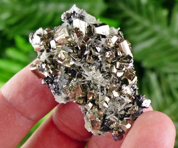 Amazing Pyrite with Sphalerite and Quartz, Raw Crystal, Natural Mineral, Healing Crystal, Mineral Specimen B3725