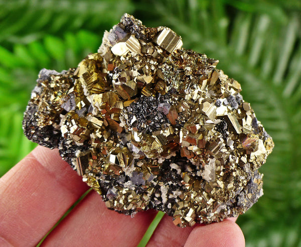 Amazing Pyrite with Sphalerite, Calcite and Quartz, Raw Crystal, Natural Mineral, Healing Crystal, Mineral Specimen B3912