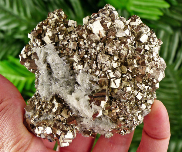 Amazing Pyrite with Quartz, Raw Crystal, Natural Mineral, Healing Crystal, Mineral Specimen B3925