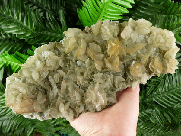 Rare Big Calcite with Chlorite and Iron Oxide, Raw Crystal, Natural Mineral, Spirituality Crystal, Mineral Specimen B3820