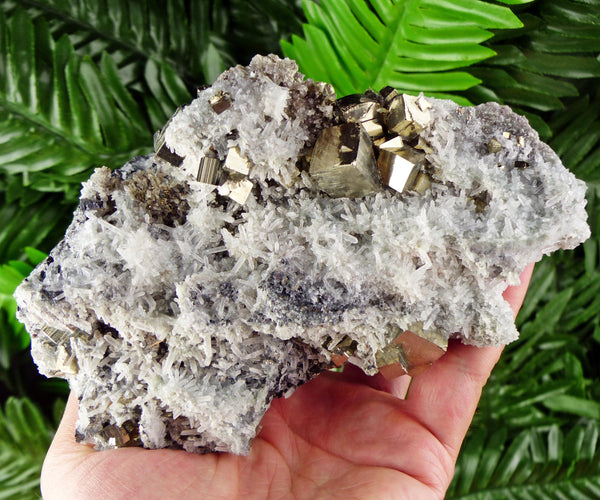 Amazing Quartz with Pyrite and Sphalerite, Raw Crystal, Natural Mineral, Healing Crystal, Mineral Specimen B3807