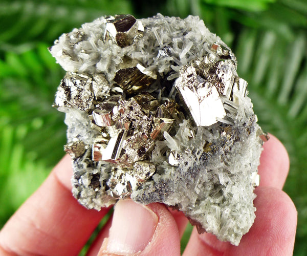 Amazing Quartz with Pyrite, Raw Crystal, Natural Mineral, Healing Crystal, Mineral Specimen B3809