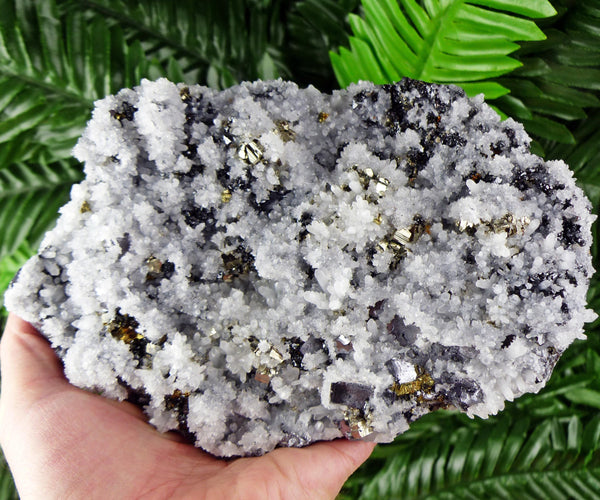 Amazing Big Quartz with Pyrite, Sphalerite, and Galena, Raw Crystal, Natural Mineral, Healing Crystal, Mineral Specimen B3813