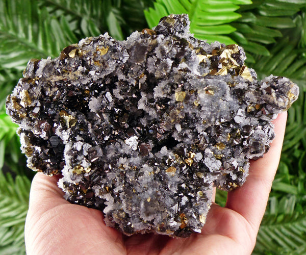 Amazing Sphalerite with Quartz and Chalcopyrite, Raw Crystal, Natural Mineral, Healing Crystal, Mineral Specimen B3864