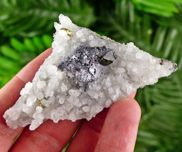 Rare Quartz with Galena and Gem Sphalerite, Raw Crystal, Natural Mineral, Healing Crystal, Mineral Specimen B3958