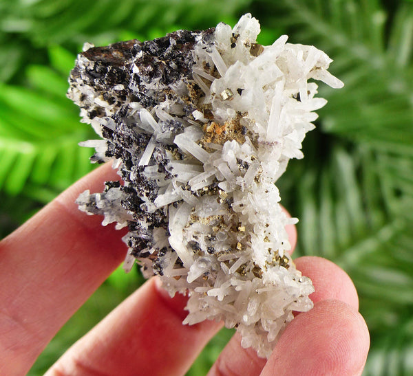 Amazing Quartz with Sphalerite and Pyrite, Raw Crystal, Natural Mineral, Healing Crystal, Mineral Specimen B3911