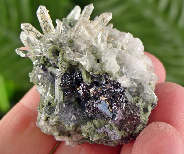 Quartz with Sphalerite and Chlorite, Raw Crystal, Natural Mineral, Healing Crystal, Mineral Specimen B4141