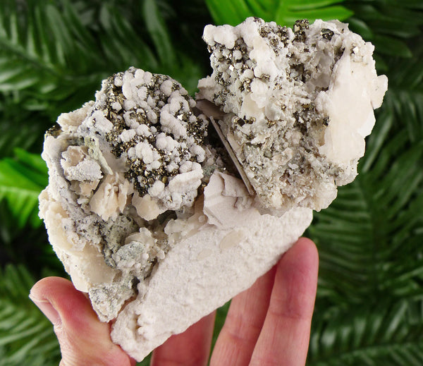 Amazing Two Generation Calcite Crystals with Pyrite, Raw Crystal, Natural Mineral, Healing Crystal, Mineral Specimen B3975