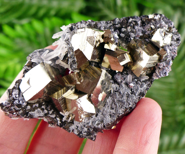 Amazing Shiny Pyrite Crystal on Sphalerite with Quartz, Raw Crystal, Natural Mineral, Healing Crystal, Mineral Specimen B4013