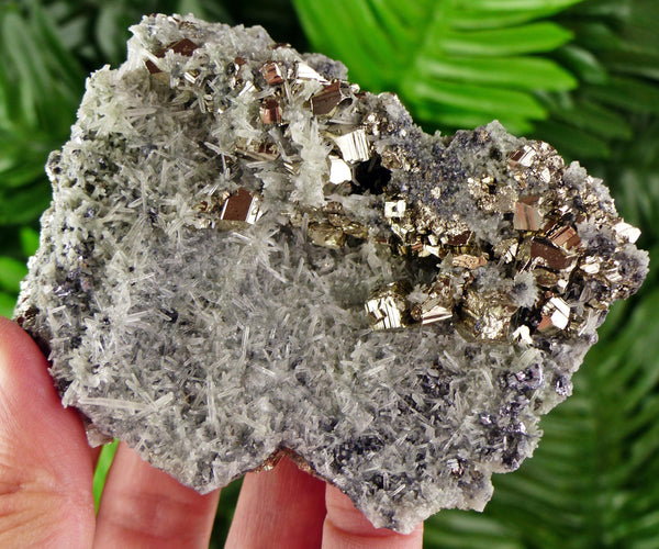 Amazing Quartz with Pyrite, Raw Crystal, Natural Mineral, Healing Crystal, Mineral Specimen B4022