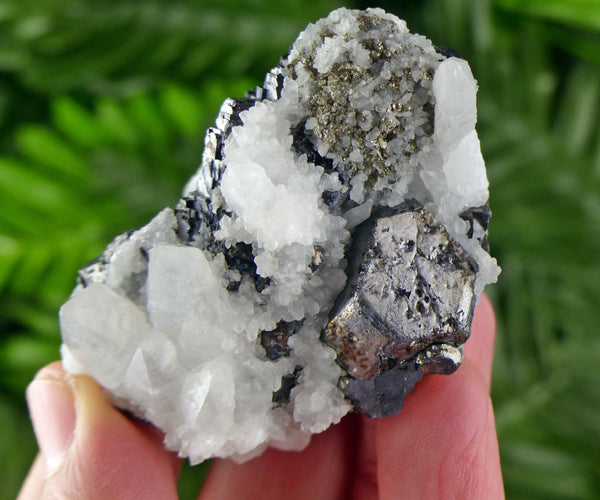 Quartz with Galena and Pyrite, Raw Crystal, Natural Mineral, Healing Crystal, Mineral Specimen B4114