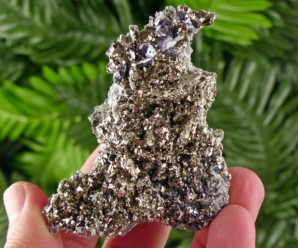 Shiny Pyrite with Galena and Sphalerite, Raw Crystal, Natural Mineral, Healing Crystal, Mineral Specimen B4129