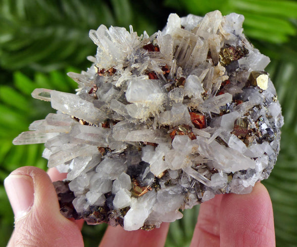 Amazing Quartz with Iridescent Pyrite, Raw Crystal, Natural Mineral, Healing Crystal, Mineral Specimen B4102