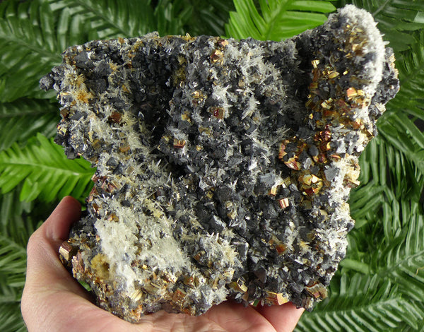 Amazing Pyrite with Sphalerite and Quartz , Raw Crystal, Natural Mineral, Healing Crystal, Mineral Specimen B4191